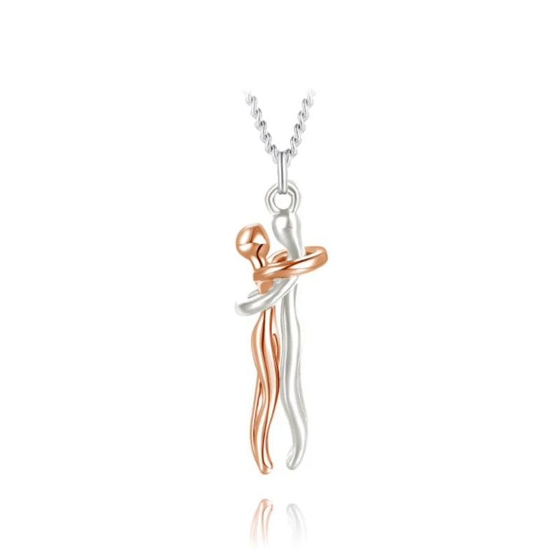 Fashion Couple Hug Pendant Necklace for Women Girls Wedding Chain Necklaces Party Valentine'S Day Fashion Jewelry Gifts