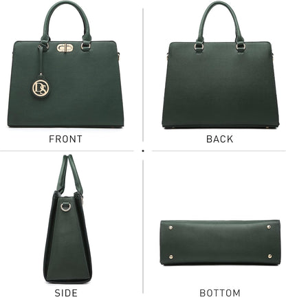 Women Handbags Purses Ladies Work Purse Satchel Tote Top Handle Shoulder Bags with Matching Clutch
