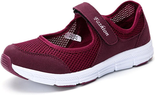 Women'S Casual Walking Sneakers Lightweight Breathable Flat Mary Jane Shoes