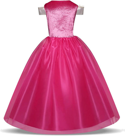 Little Girls Elegant Pink Princess Dress up Clothes Halloween Birthday Party Costumes Kids Girls Dresses