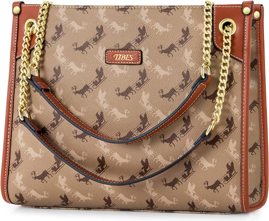 Women'S Top-Handle Handbags and Purses for Ladies Fashion Vegan Leather Satchel Tote Bags Vintage Shoulder Bag