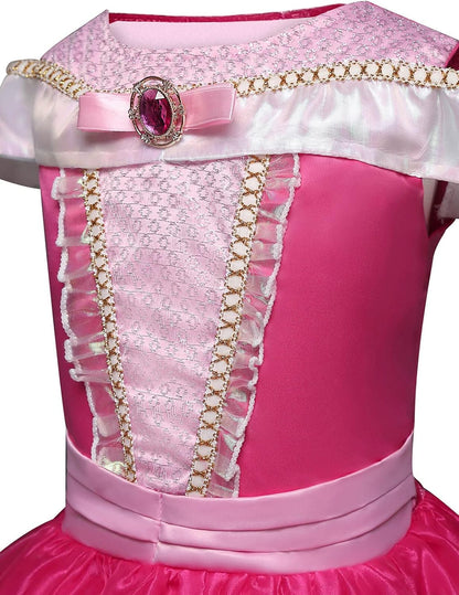 Little Girls Elegant Pink Princess Dress up Clothes Halloween Birthday Party Costumes Kids Girls Dresses