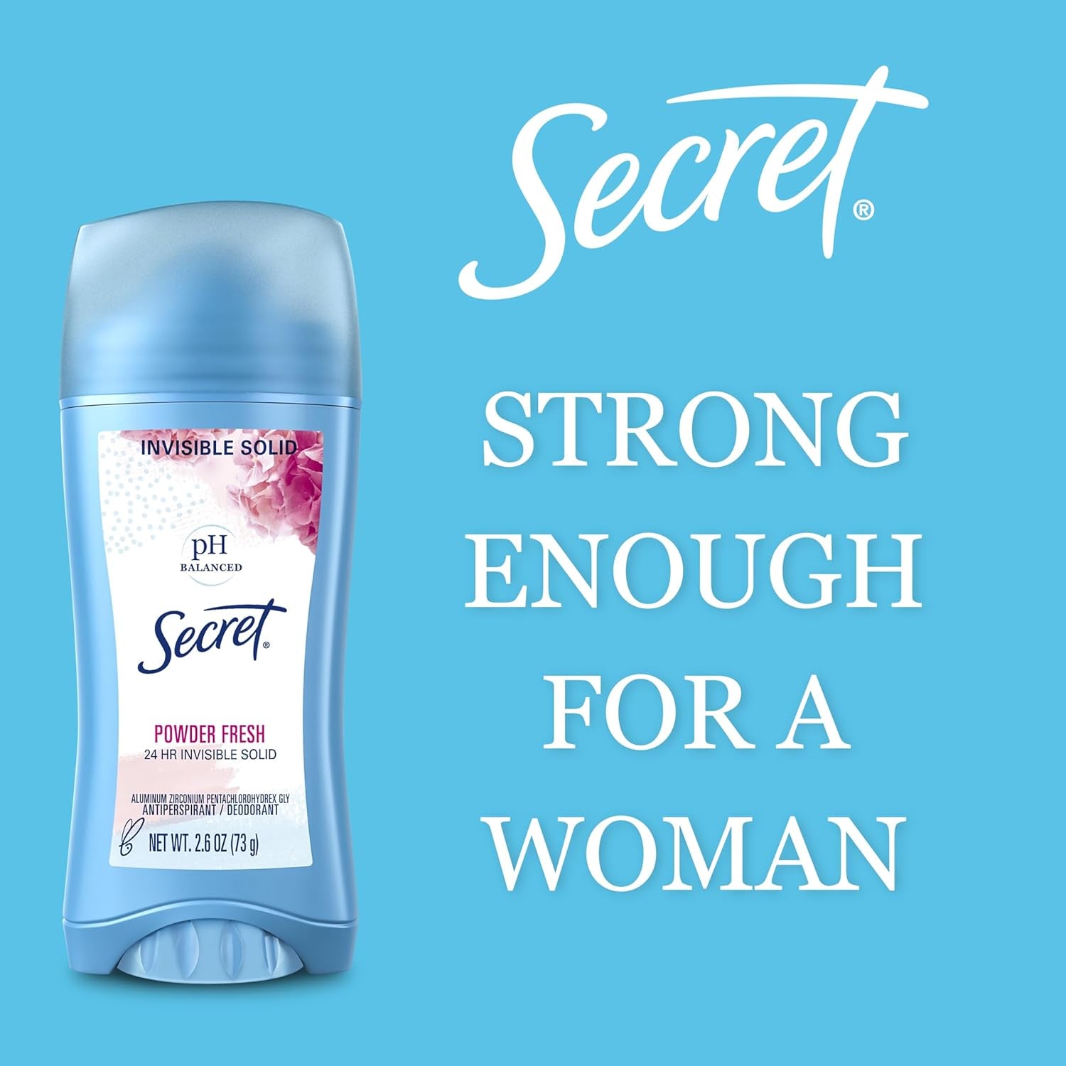 Antiperspirant and Deodorant for Women, 24Hr Sweat & Odor Protection, PH Balanced Protection, Gentle on Skin, Invisible Solid, Travel Size, Powder Fresh Scent, 0.5 Oz (Pack of 24)