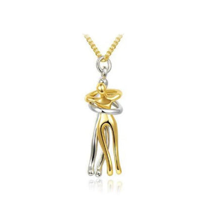 Fashion Couple Hug Pendant Necklace for Women Girls Wedding Chain Necklaces Party Valentine'S Day Fashion Jewelry Gifts