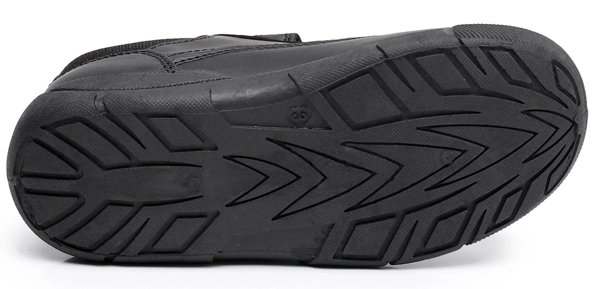 Boys School Uniform Dress Shoe Loafer Shoes Double Hook and Loop (Color : Black, Size : 5 Big Kid)