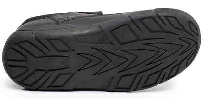 Boys School Uniform Dress Shoe Loafer Shoes Double Hook and Loop (Color : Black, Size : 5 Big Kid)