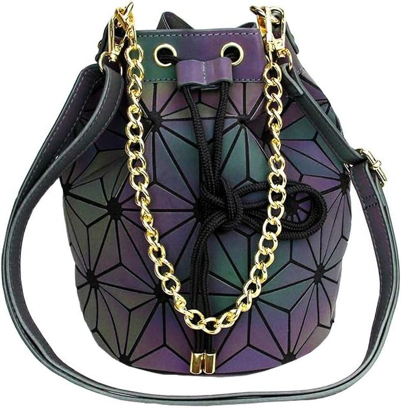 Geometric Luminous Purses Handbags Holographic Crossbody Shoulder Bag