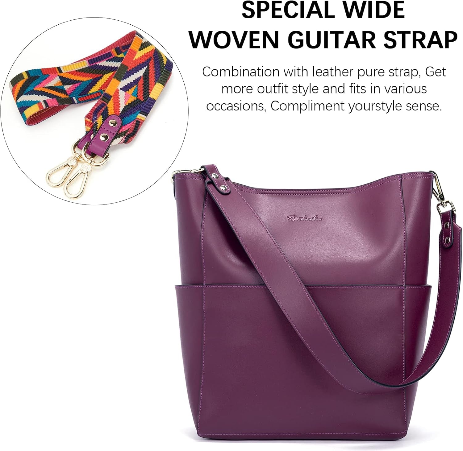 Women'S Leather Designer Handbags Tote Purses Shoulder Bucket Bags