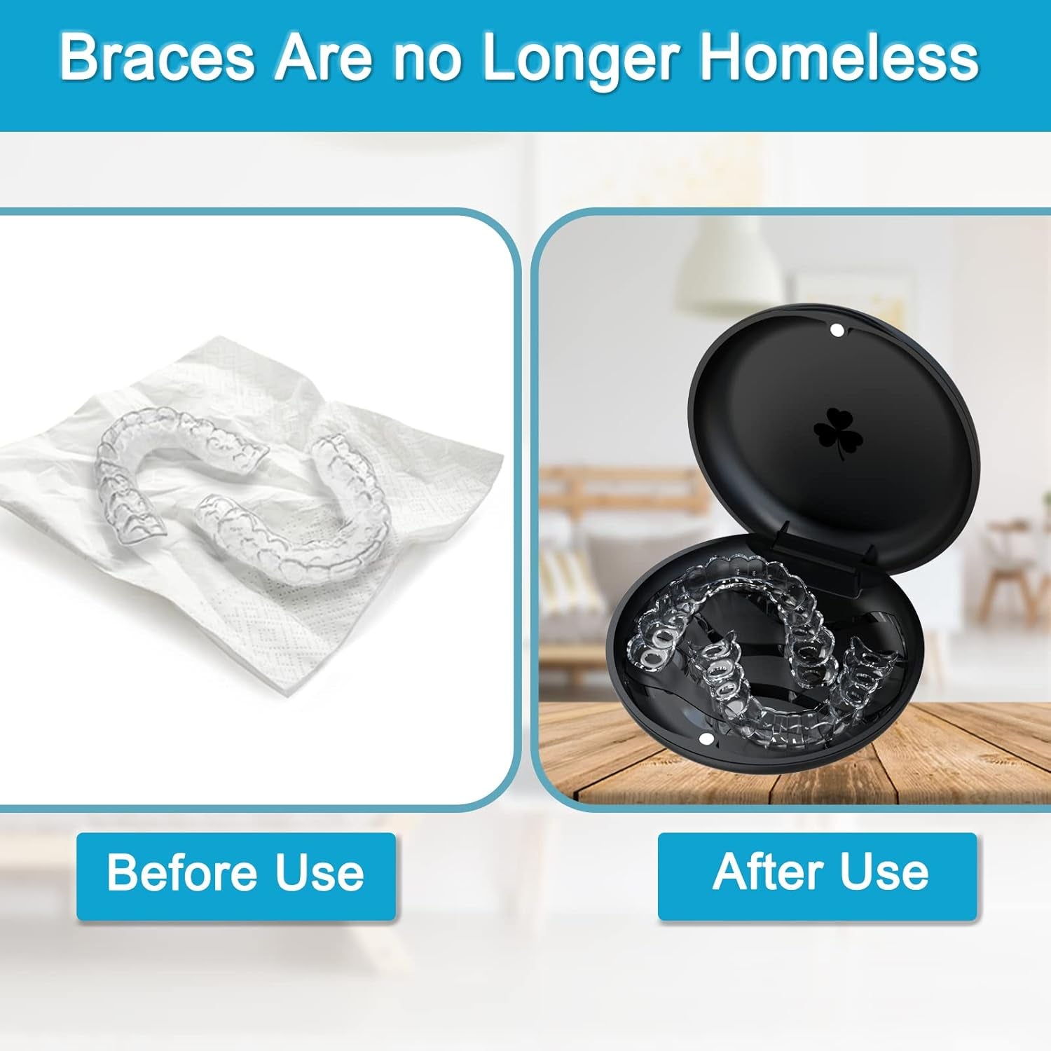 2 Pack Aligner and Retainer Case,  Slim Aligner Case Compatible with Invisalign, Mouth Guard Case, Orthodontic Case, Teeth Braces Case, Night Guard Case Container Storage Holder Black.