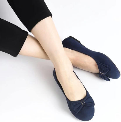 Women’S Flats Comfortable Flats Shoes Women Cute Dressy Bow Ballet Flats for Women Navy Blue Size 10