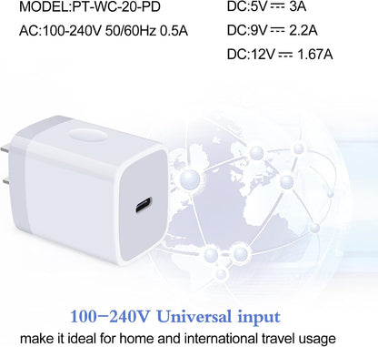 20W Samsung S25 Type C Wall Charger Fast Charging Block for Galaxy A17 A56 A16 A36 S25 Ultra S24 A15 A55 A14, PD 3.0 Wall Charger USB C Box Adapter for Iphone 17 16E 16 15 Pro Max Pixel 10 9 Pro 8A 8