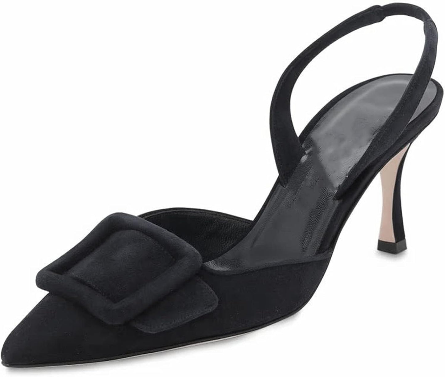 Slingback Pumps, Women'S Pointed Toe Stiletto Pumps Buckle High Heeled Sandals Office Lady Casual Party Wedding Shoes