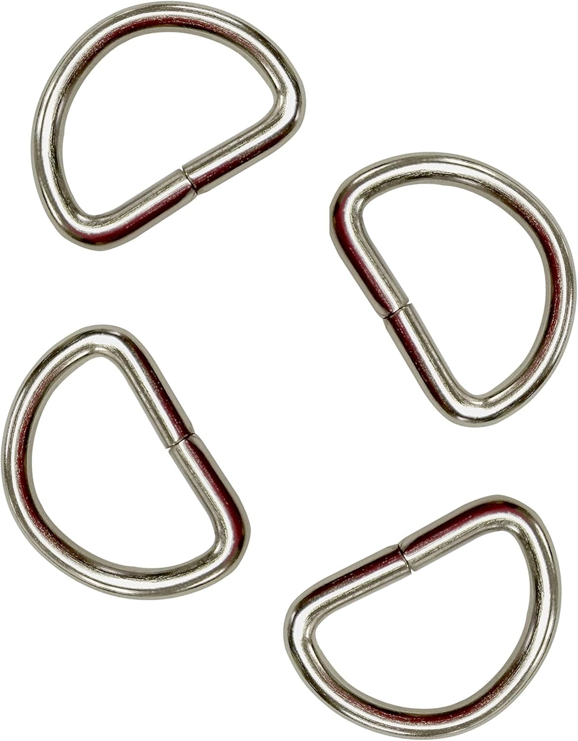 50 Pack of Metal D Rings Heavy Duty 3/4 Inch D-Rings for Sewing, Keychains, Belts and Dog Leash