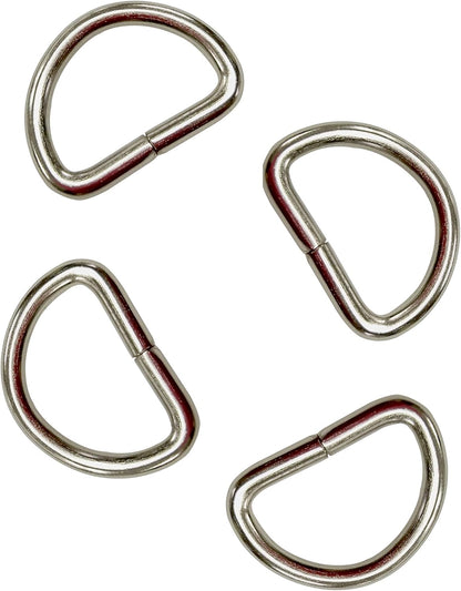 50 Pack of Metal D Rings Heavy Duty 3/4 Inch D-Rings for Sewing, Keychains, Belts and Dog Leash