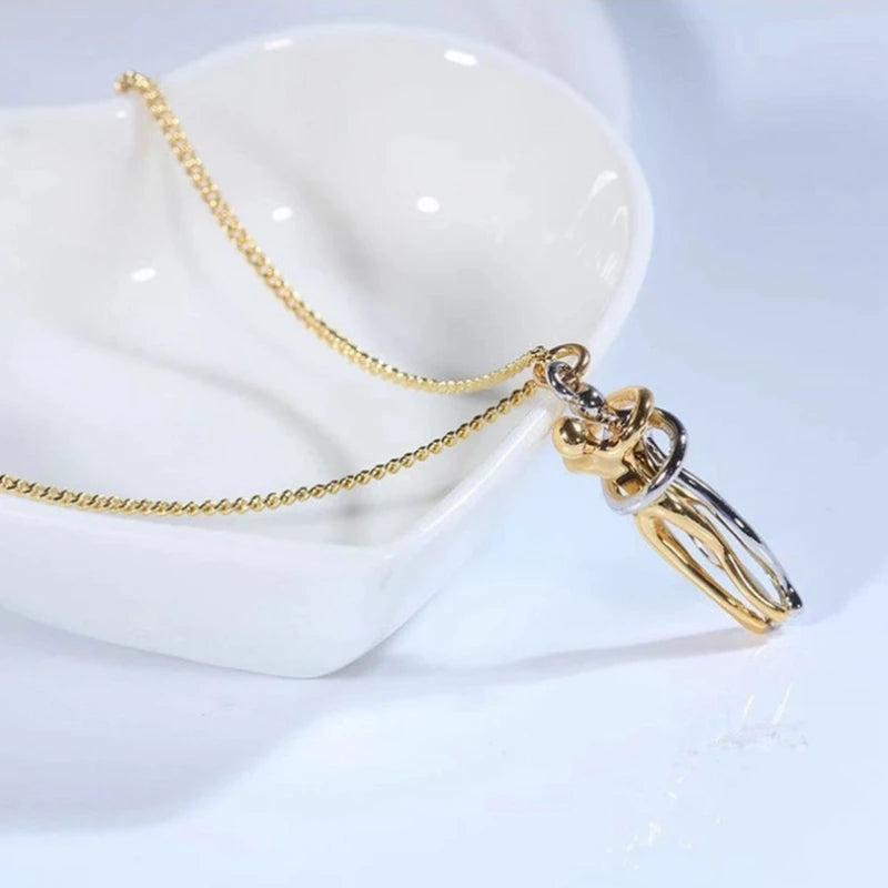 Fashion Couple Hug Pendant Necklace for Women Girls Wedding Chain Necklaces Party Valentine'S Day Fashion Jewelry Gifts