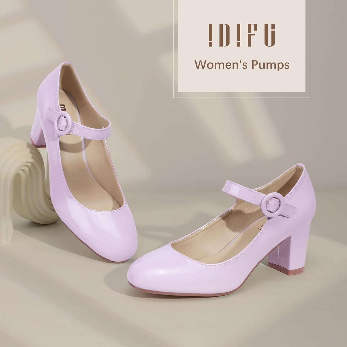 Women'S Candy Dress Mary Jane Shoes Low Block Heels Closed round Toe Office Work Church Wedding Pumps
