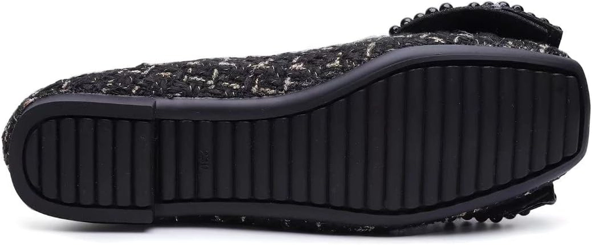 Women'S Classic Ballet Flat Shoes Bow Plaid Skirt Square Head Comfortable Non Slip Wedding Flat Shoes Women'S Dress Flat Shoes Black Size9