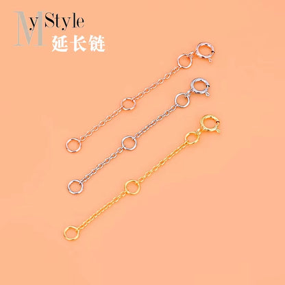Necklace Extension Chain Tail 925 Silver Sterling Silver Bracelet DIY Accessories Chain Adjustment Chain Extension