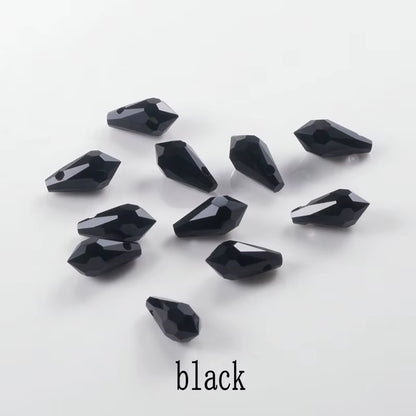 5.5X11Mm,6.5X13Mm Faceted Glass Teardrop Beads Pointed Back Multicolor Cross Hole Crystal Beads for Jewelry Making Wholesale