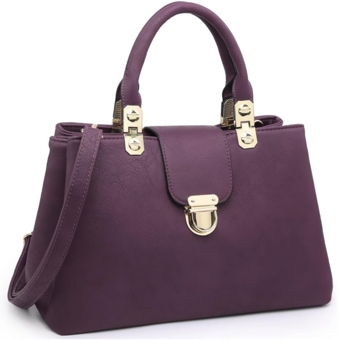 Women Satchel Handbags Top Handle Purse Medium Tote Bag Vegan Leather Shoulder Bag