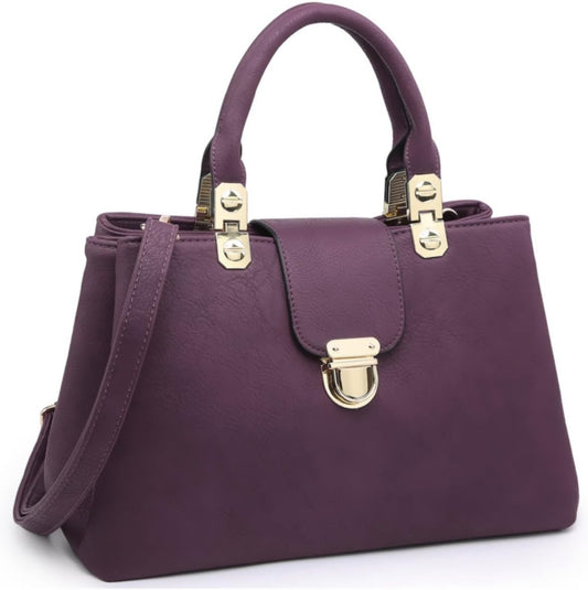 Women Satchel Handbags Top Handle Purse Medium Tote Bag Vegan Leather Shoulder Bag
