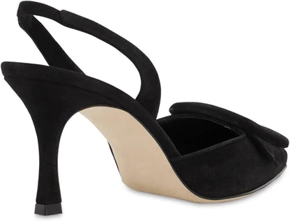 Slingback Pumps, Women'S Pointed Toe Stiletto Pumps Buckle High Heeled Sandals Office Lady Casual Party Wedding Shoes