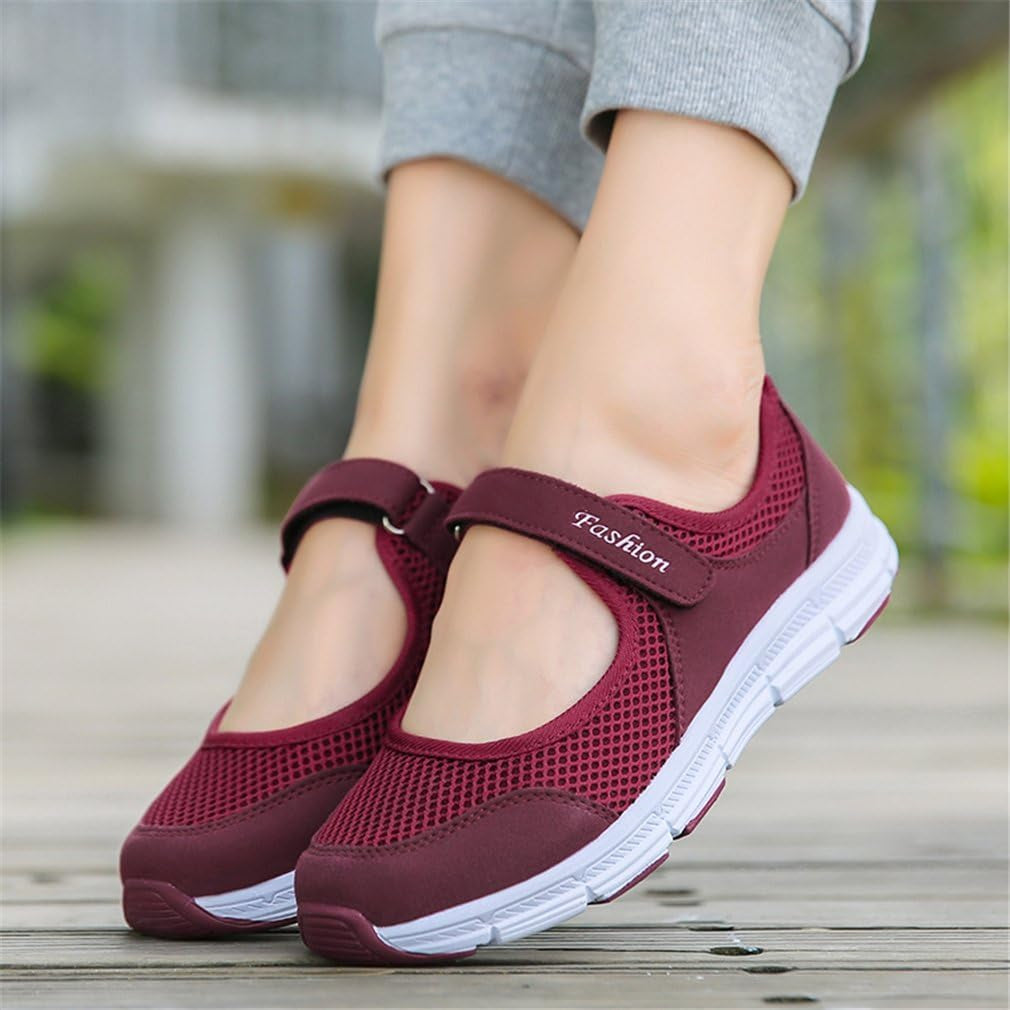 Women'S Casual Walking Sneakers Lightweight Breathable Flat Mary Jane Shoes