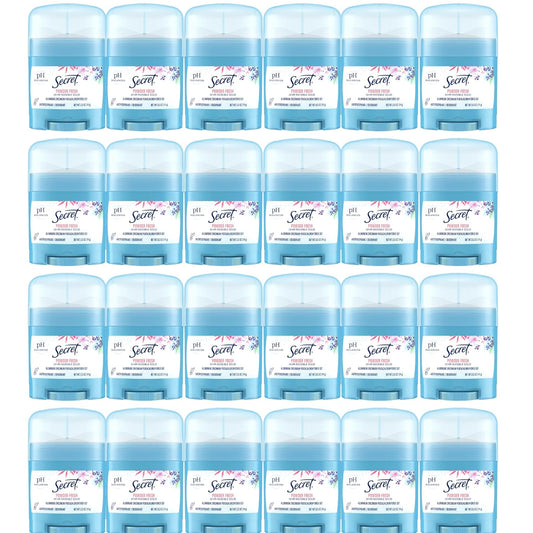 Antiperspirant and Deodorant for Women, 24Hr Sweat & Odor Protection, PH Balanced Protection, Gentle on Skin, Invisible Solid, Travel Size, Powder Fresh Scent, 0.5 Oz (Pack of 24)