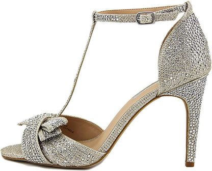 INC International Concepts Womens Risha2 Fabric Peep Toe Champagne Size 5.5 M US
