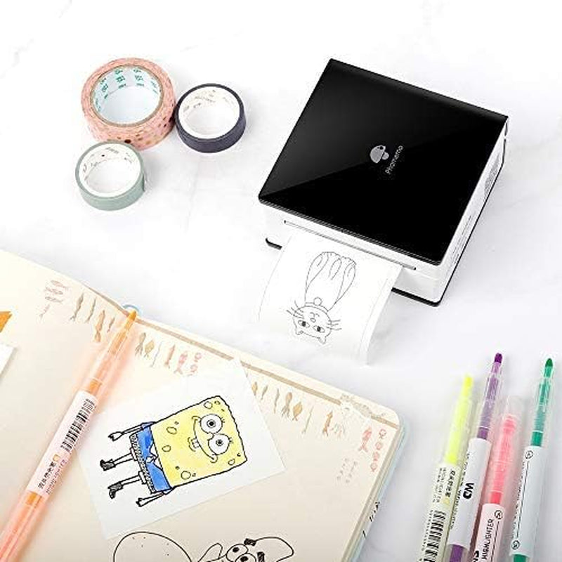 White Self-Adhesive Thermal Paper, Glossy Printable Sticker Paper Label for  M02/M02 Pro/M02S/P2S/M03/M04S Mini Sticker Printer, 50Mm X 3.5M, Diameter 28Mm, 3-Rolls, Image Time 2 Years