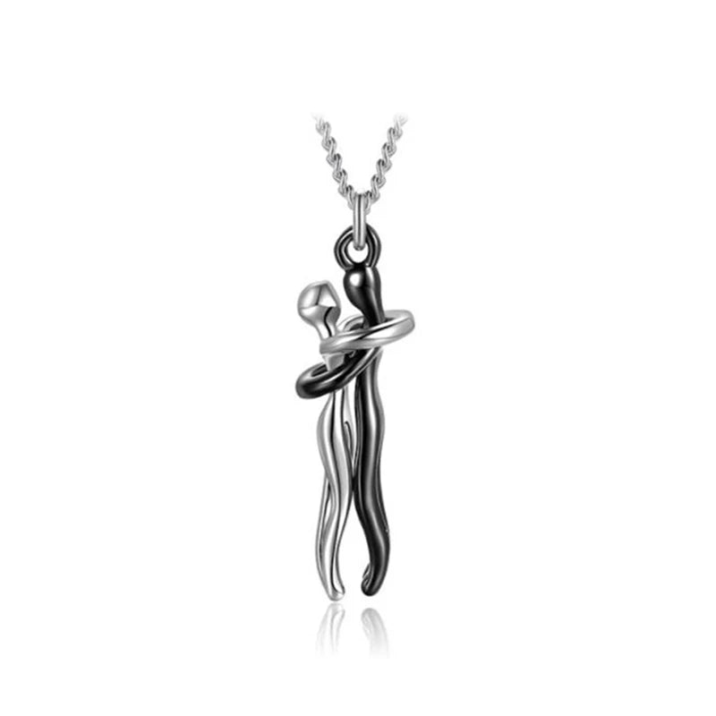 Fashion Couple Hug Pendant Necklace for Women Girls Wedding Chain Necklaces Party Valentine'S Day Fashion Jewelry Gifts