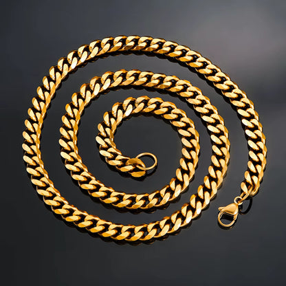 3.6Mm/5Mm/6Mm/7Mm/8Mm Gold Color Stainless Steel Cuban Link Chains Classic Men Boy Curb Chunky Necklace 14 to 30 Inches