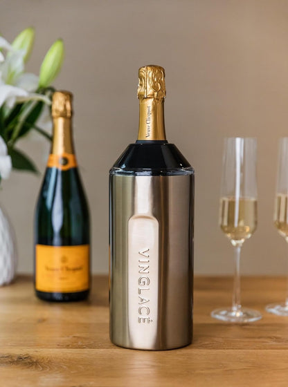 Wine Bottle Chiller- Portable Champagne Insulator- Stainless Steel Wine Cooler Sleeve, Stainless Steel