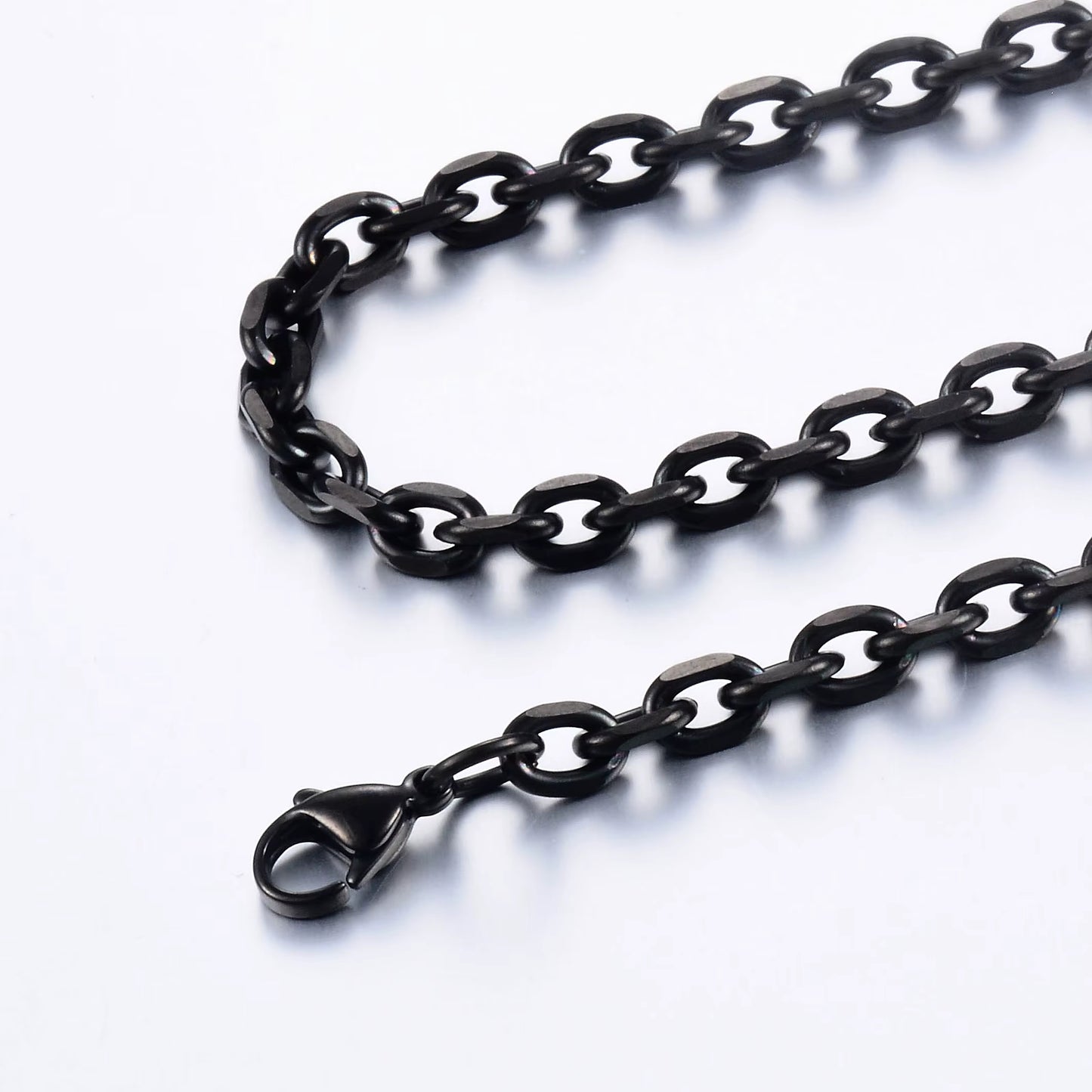 Hiphop Stainless Steel Black Rolo Link Chain Necklace 1.6/ 2.4/ 3/ 4/ 5Mm Bracelet Jewelry Accessories Choker Christmas Gifts