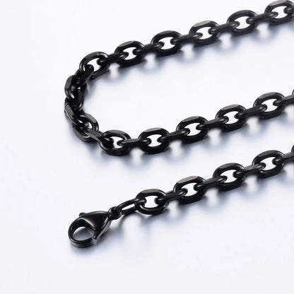 Hiphop Stainless Steel Black Rolo Link Chain Necklace 1.6/ 2.4/ 3/ 4/ 5Mm Bracelet Jewelry Accessories Choker Christmas Gifts