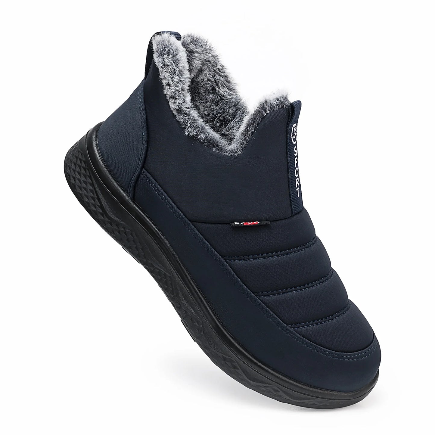 Winter Snow Boots for Women Warm Faux Fur Lined Ankle Boots Waterproof Insulated Slip on Booties Comfortable Snow Shoes Outdoor Short Blue Boots
