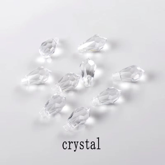 5.5X11Mm,6.5X13Mm Faceted Glass Teardrop Beads Pointed Back Multicolor Cross Hole Crystal Beads for Jewelry Making Wholesale