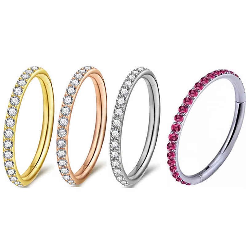 1Pc 16G 6-12Mm Titanium Nose Ring Tiny Flower Helix Cartilage Piercing Jewelry Nose Piercing Body Jewelry Cz Nose Hoop Nostril